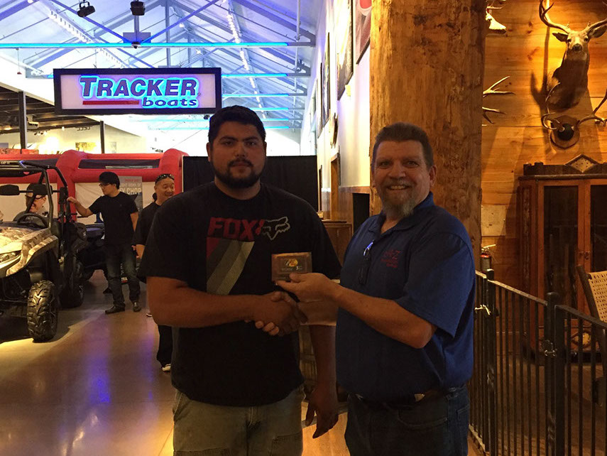 One of the lucky winner of the $500 Bass Pro shop gift card. 