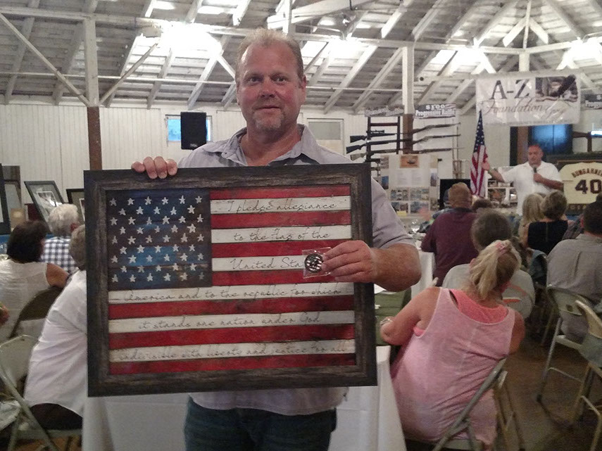 Our veteran award winners of the US Flag with the pledge of allegiance inscribed in the strips at our Petaluma banquet (Curtis Wall) & Napa vall